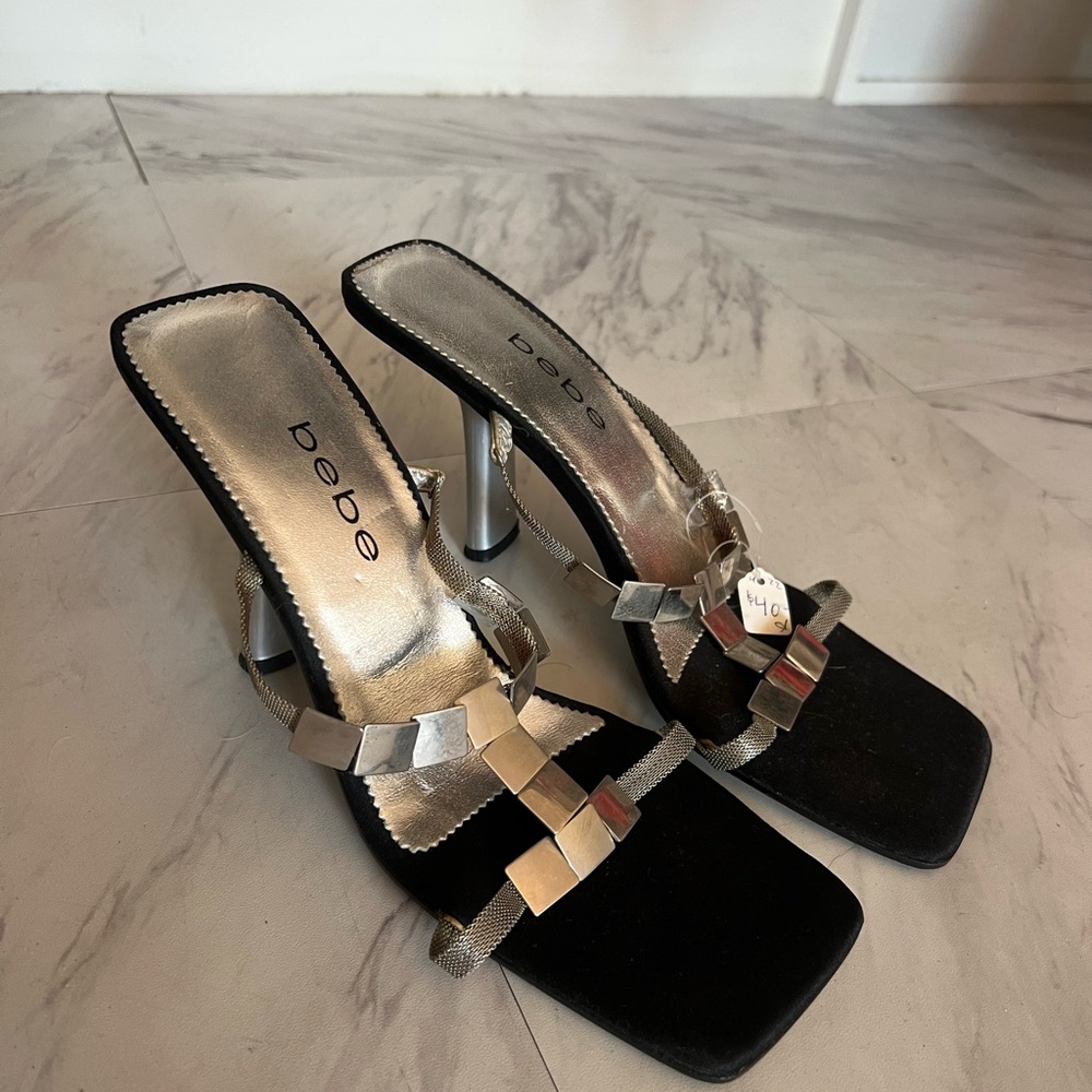 Bebe Y2K silver heels